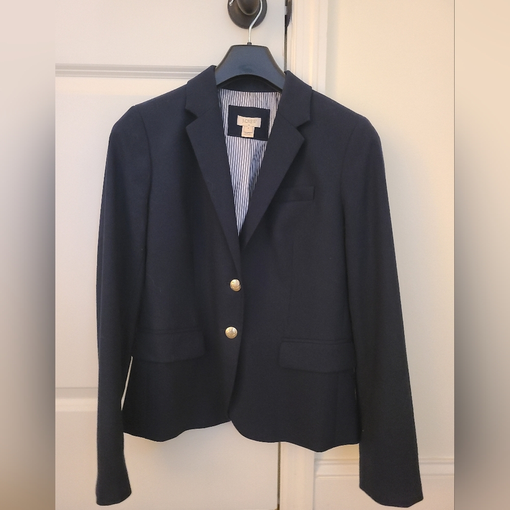 EUC J. Crew Navy Blazer with Gold Buttons Size 4